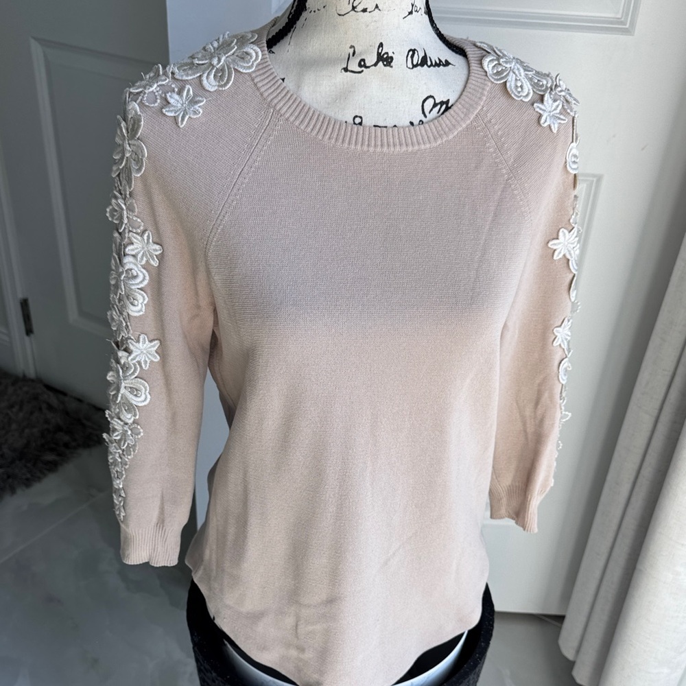 J. Crew gorgeous sweater with embroidery details